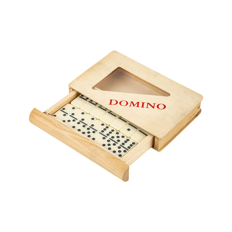 Caixa de madeira em estilo de gaveta Double Seis Dominoes