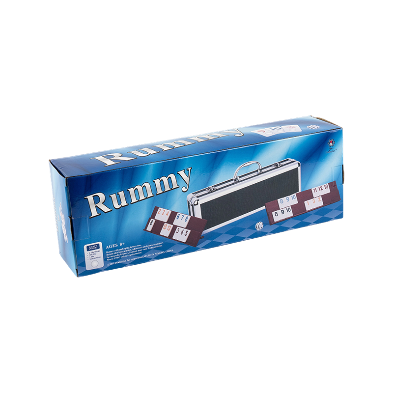 2-4 jogadores jogadores de tabuleiro portátil Rummy com estojo de alumínio